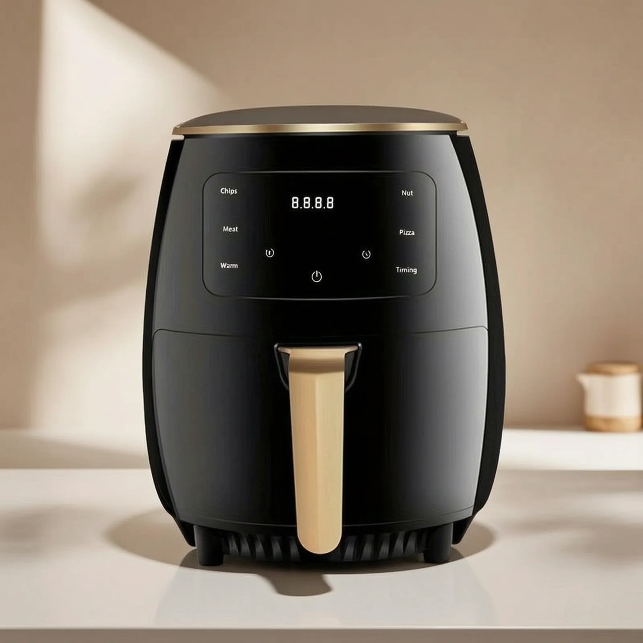 1.19-Gallon Air Fryer: Features a smart touch screen with color icons, multiple preset recipes, and manual adjustment functions for quick and effortless cooking. Dishwasher-safe; ideal for home use, gatherings, and as a versatile kitchen appliance—servin