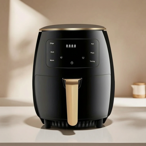 1.19-Gallon Air Fryer: Features a smart touch screen with color icons, multiple preset recipes, and manual adjustment functions for quick and effortless cooking. Dishwasher-safe; ideal for home use, gatherings, and as a versatile kitchen appliance—servin
